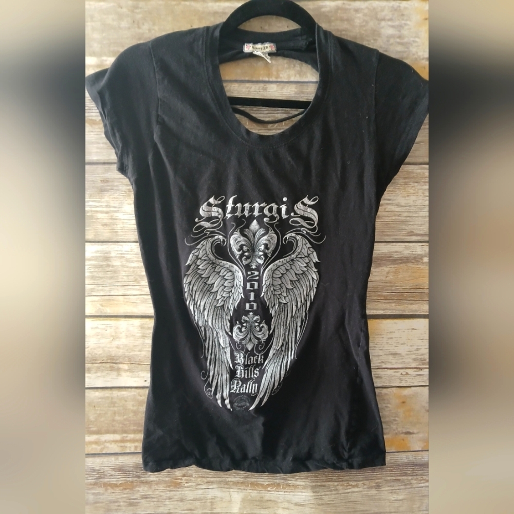 Sturgis rally Tee, 2016, Womens S/M, Open Back